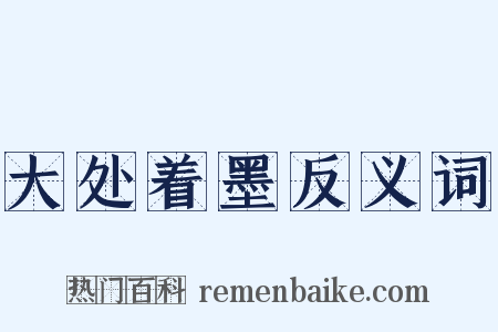 大处着墨反义词是什么意思的图片